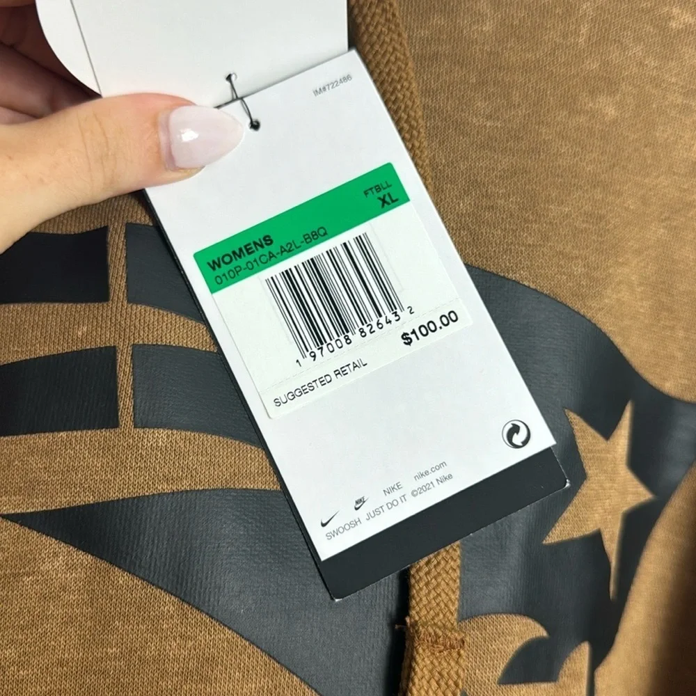 Worn once- NFL Brown Hoodie with Black Logo - Picture 6 of 13